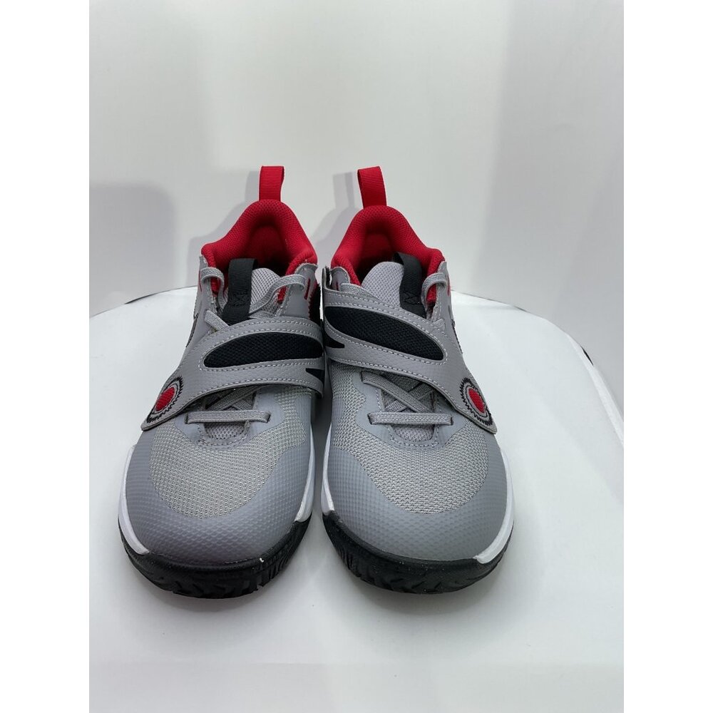 Nike Kids Athletic Shoes Gray & Red size 3Y Hook And Loop Fasten Lightweight Des